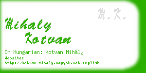 mihaly kotvan business card